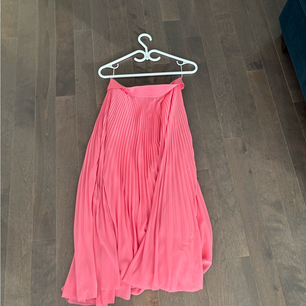 Wilfred Coral Pleated Midi Skirt